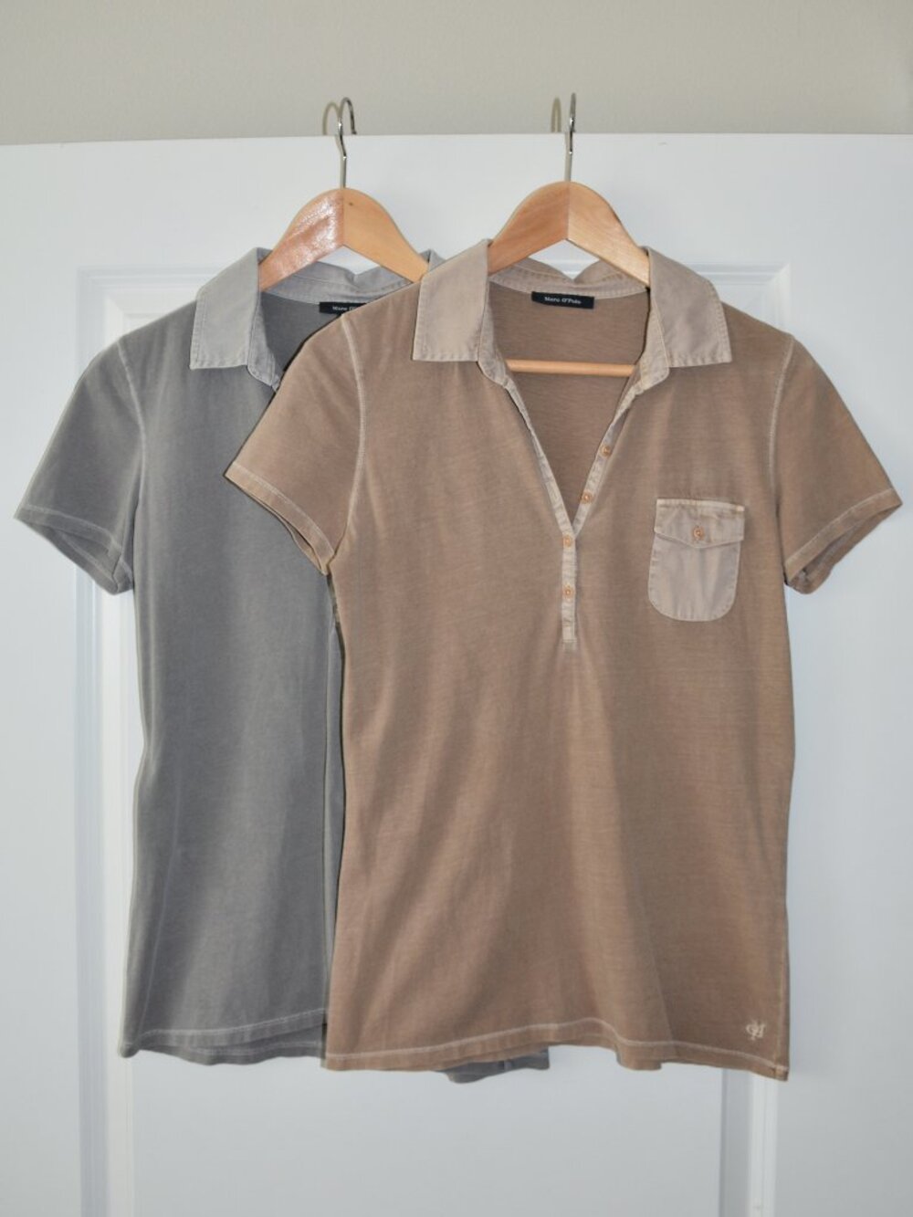 2 Marc O'Polo Polo Shirts | Tan & Grey | Size S